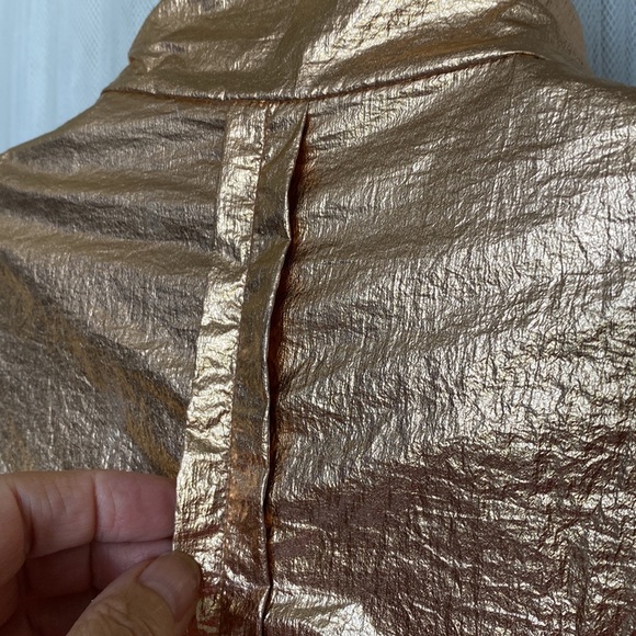 Sweet Rain brand! Metallic Gold/hint of rose Raincoat Size L - Picture 5 of 17